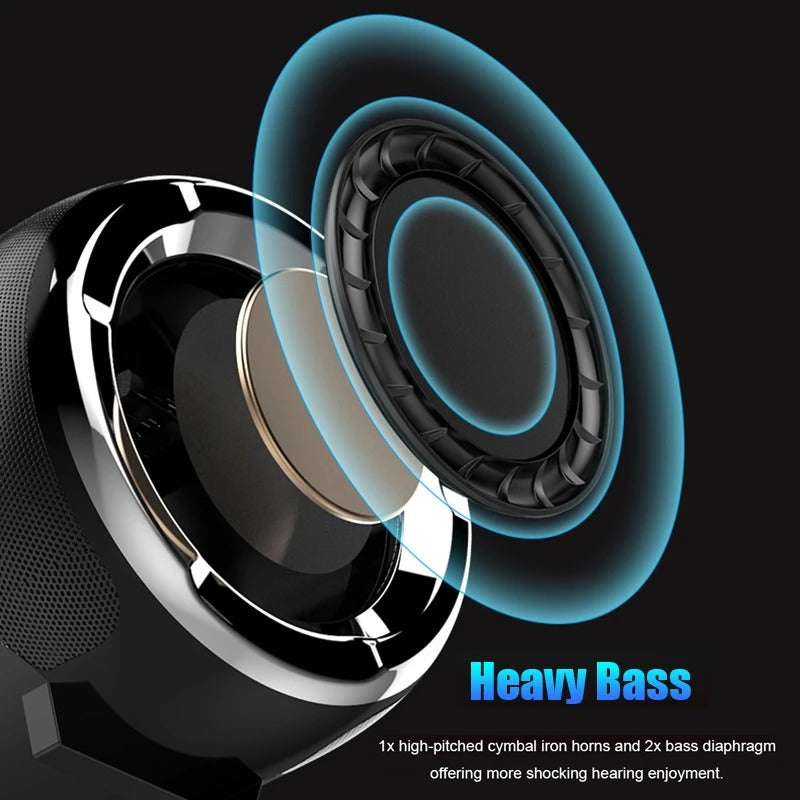 Portable Anti-Fall Bluetooth Speaker with Subwoofer - AuraTheory