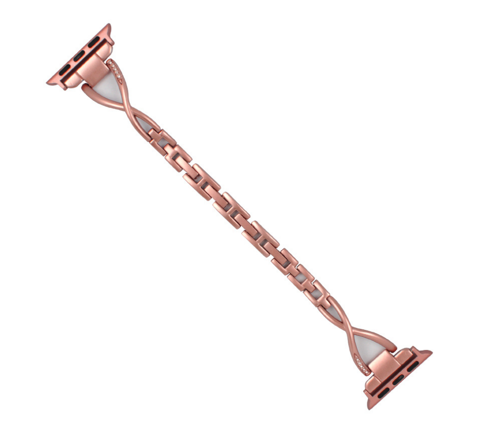 Apple Watch Band X-Type Stainless Steel with Diamonds - AuraTheory