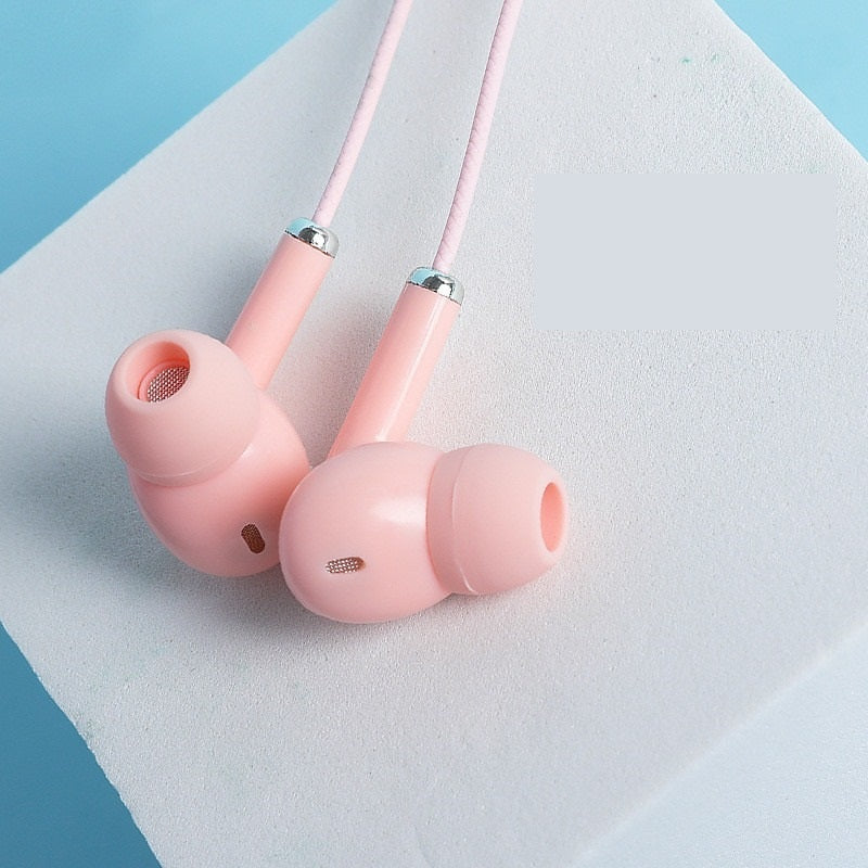 Macaron Color Wired Noise Reduction Earbuds with Mic - AuraTheory
