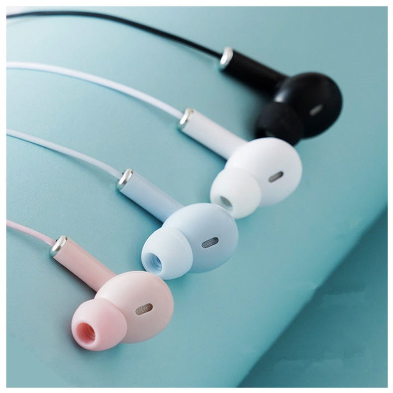 Macaron Color Wired Noise Reduction Earbuds with Mic - AuraTheory
