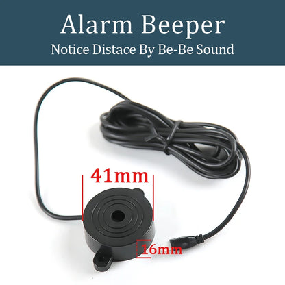 Hippcron 4 Sensors Buzzer 22mm Car Parking Sensor Kit Reverse Backup Radar Sound Alert Indicator Probe System 12V Black White