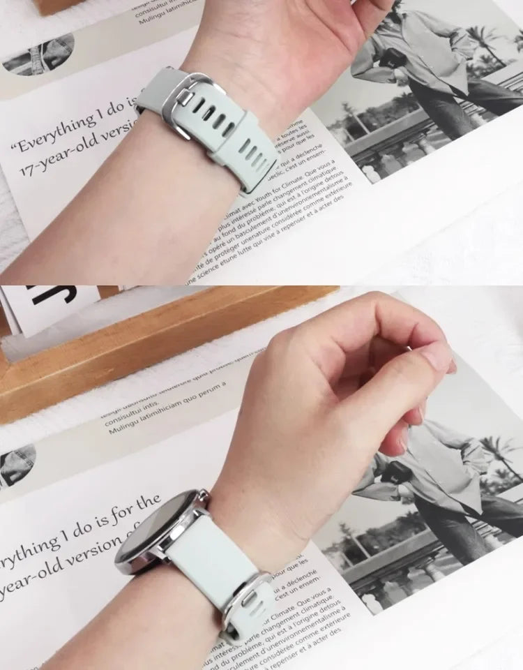 18mm 20mm 22mm Watch Straps For Garmin Venu 3/3s/2/2s Silicone Watchbands Strap For Garmin Vivoactive 3/4/4s/Forerunner 245 2049