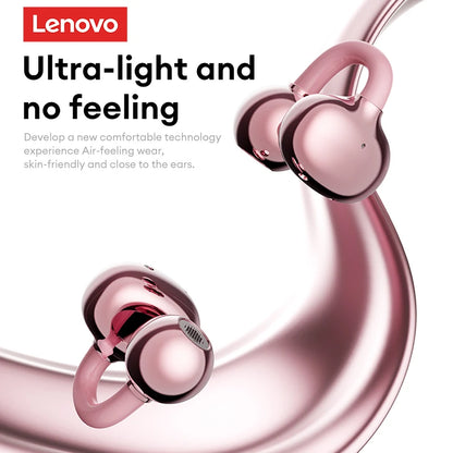 Choice Lenovo LE302 OWS Ear clip Wireless Earphones Low Latency HD Call Bluetooth Headphones HiFi Music Sport Fashion Earbuds