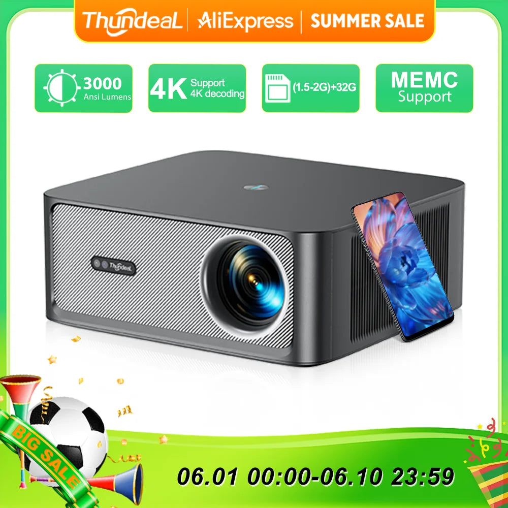 ThundeaL TD98Pro 1080P Full HD Projector 4K Android WiFi Projetor Auto Focus TD98 Pro 3D Smart Home Theater Video Outdoor Beamer