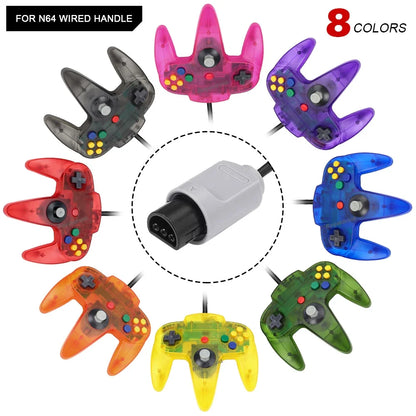2PCS/Pair For N64 Controller Classic Wired Remote Control Gamepad Gaming Joystick Retro Video Game Joypad for N64 Console Access
