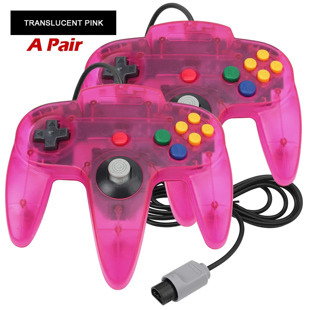 2PCS/Pair For N64 Controller Classic Wired Remote Control Gamepad Gaming Joystick Retro Video Game Joypad for N64 Console Access