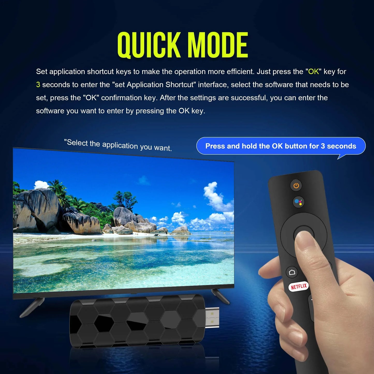 R3+ Mini TV Stick Dual UI Interface Android 16 ATV Ram 8GB Rom 128GB RK3518 Wifi 6 Voice Remote Control Global Streaming TV Box