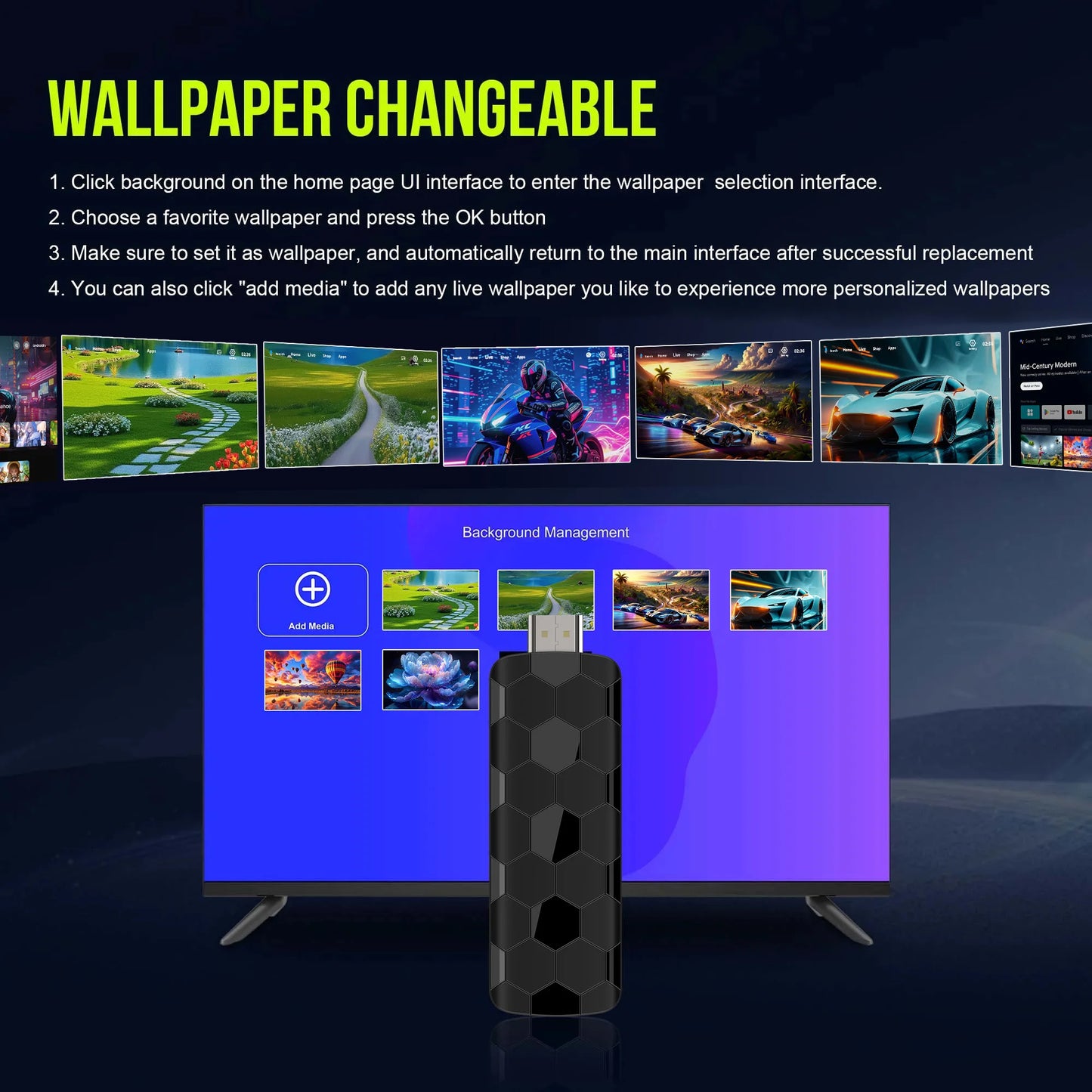 R3+ Mini TV Stick Dual UI Interface Android 16 ATV Ram 8GB Rom 128GB RK3518 Wifi 6 Voice Remote Control Global Streaming TV Box