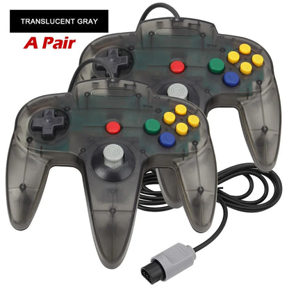 2PCS/Pair For N64 Controller Classic Wired Remote Control Gamepad Gaming Joystick Retro Video Game Joypad for N64 Console Access