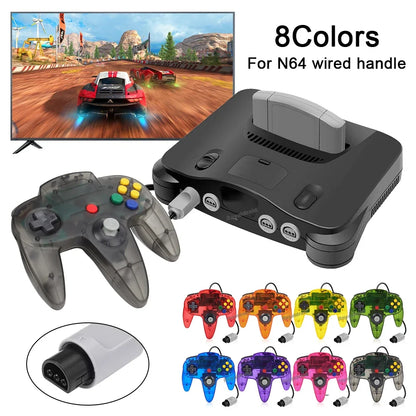 2PCS/Pair For N64 Controller Classic Wired Remote Control Gamepad Gaming Joystick Retro Video Game Joypad for N64 Console Access