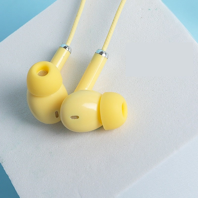 Macaron Color Wired Noise Reduction Earbuds with Mic - AuraTheory