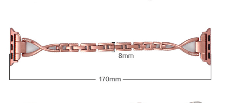 Apple Watch Band X-Type Stainless Steel with Diamonds - AuraTheory