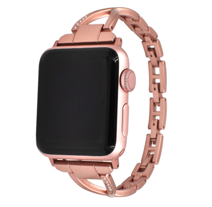 Apple Watch Band X-Type Stainless Steel with Diamonds - AuraTheory