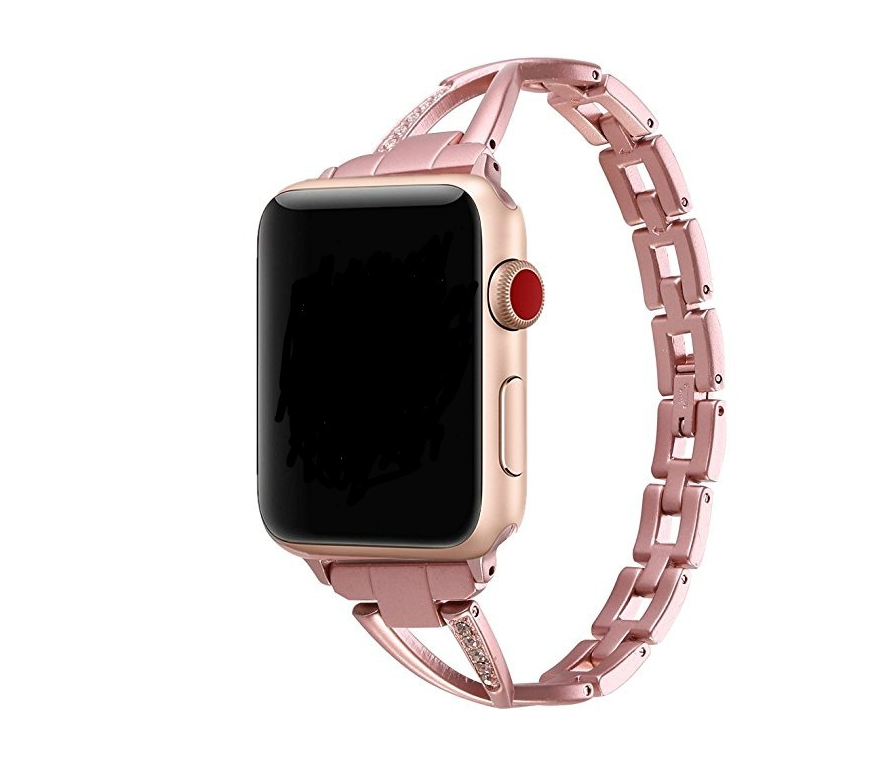 Apple Watch Band X-Type Stainless Steel with Diamonds - AuraTheory