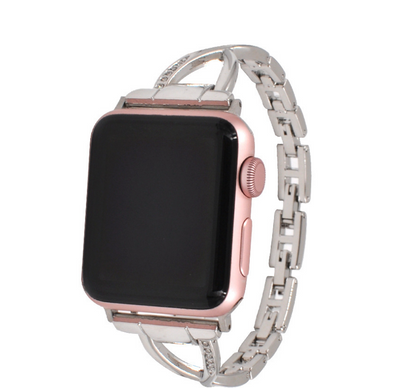 Apple Watch Band X-Type Stainless Steel with Diamonds - AuraTheory